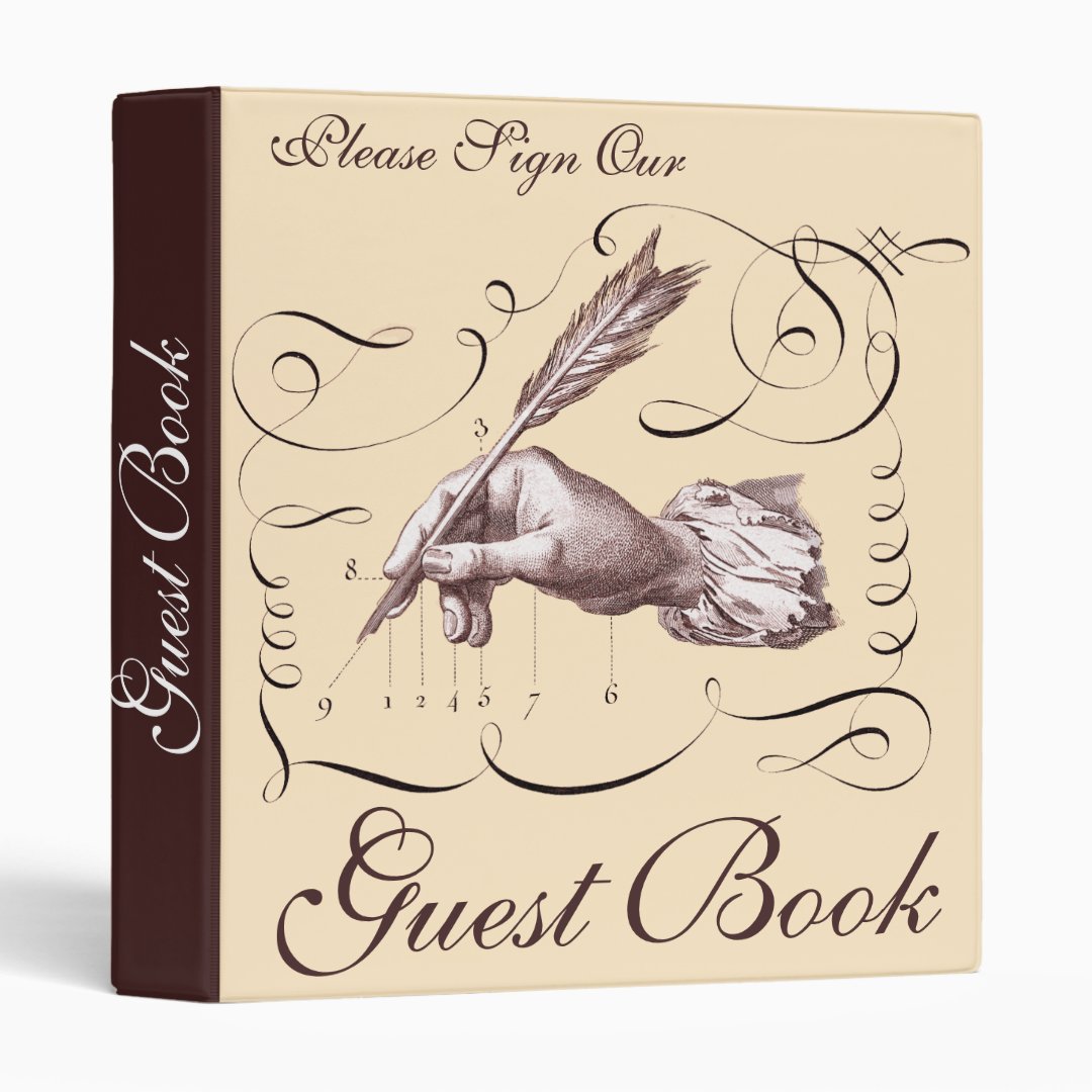 Vintage Guest Book Binder for Hotel, Restaurant Zazzle