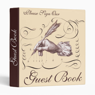 Vintage Guest Book Binder for Hotel, Restaurant