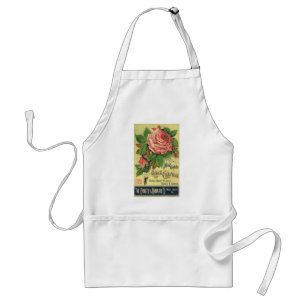 Vintage Guide to Rose Culture Book Cover Art, 1891 Adult Apron