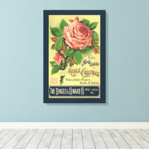 Vintage Guide to Rose Culture Book Cover Art, 1891 Canvas Print