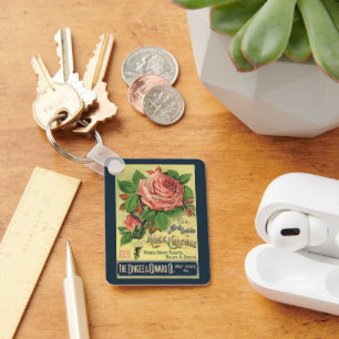 Vintage Guide to Rose Culture Book Cover Art, 1891 Keychain