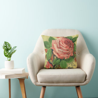Vintage Guide to Rose Culture Book Cover Art, 1891 Throw Pillow