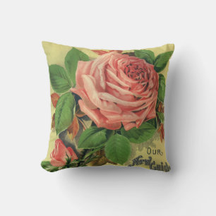 Vintage Guide to Rose Culture Book Cover Art, 1891 Throw Pillow
