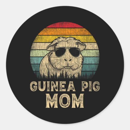 Vintage Guinea Pig Mom Guinea Pig Lovers Mommy Mot Classic Round Sticker