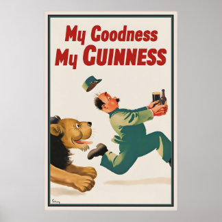 Vintage Guinness Lion Poster Print, My Goodness