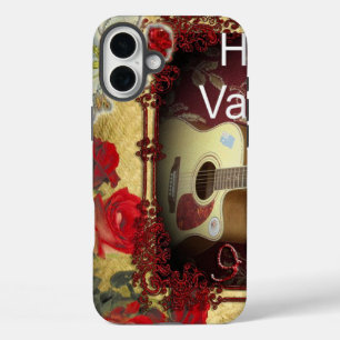 Vintage Guitar: African Brown Beauty Valentine Day iPhone 16 Plus Case