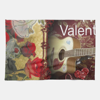 Vintage Guitar: African Brown Beauty Valentine Day Towel