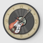 Vintage Guitar And Vinyl Record Wall Clock at Zazzle