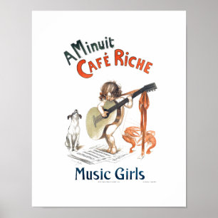 Vintage Guitar Art Funny Music Coffee Ad Lobster Poster