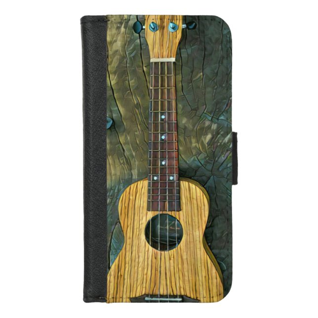 Vintage guitar artwork iPhone wallet case (Front)