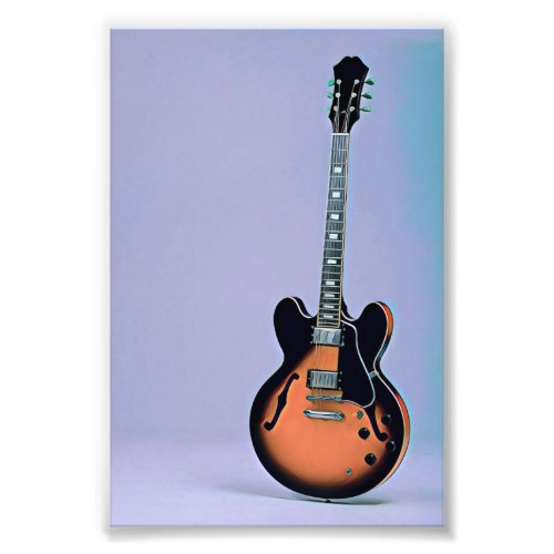 Vintage guitar artwork photo print