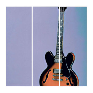 Vintage guitar artwork triptych