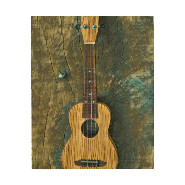 Vintage guitar artwork wood wall art (Front)
