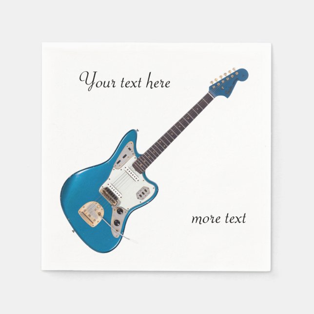 Vintage Guitar Band Musician Paper Napkins (Front)