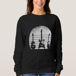 Vintage Guitar For Music lover Guitarist Premium Sweatshirt