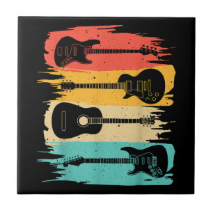 Vintage Guitar Gift For Men Women Music Band Guita Ceramic Tile