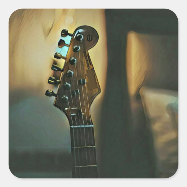 Vintage guitar gifts square sticker (Front)