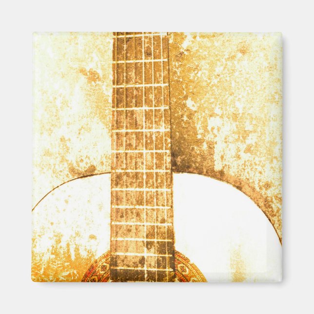 Vintage Guitar Gold Magnet (Front)