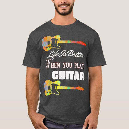 Vintage Guitar Guitarist Lover Instrument Electric T_Shirt