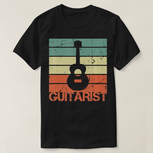 Vintage Guitar Guitarist  T-Shirt (Design Front)