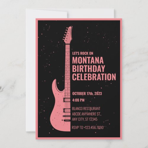 Vintage guitar  invitation