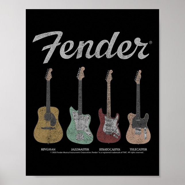 Vintage Guitar Lineup  Poster (Front)