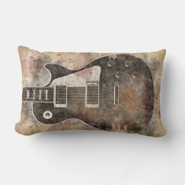Vintage guitar lumbar pillow (Front)