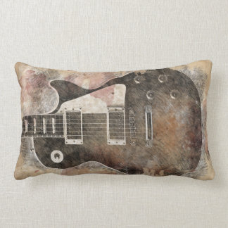Vintage guitar lumbar pillow