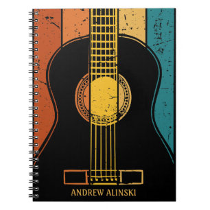 Vintage guitar personalized notebook