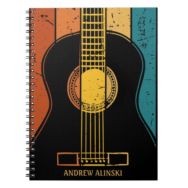 Vintage guitar personalized  notebook (Front)