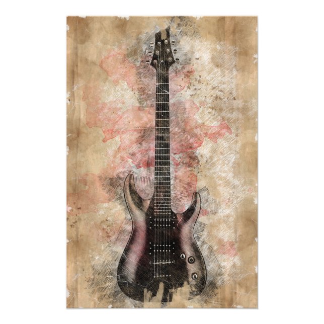 Vintage guitar photo print (Front)