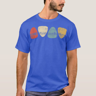 Vintage Guitar Pick Retro Guitarists + Bassist Gif T-Shirt