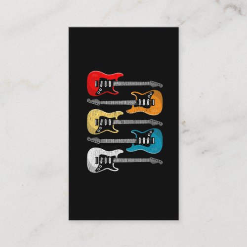 Vintage Guitar Player Gift for Guitarists Business Card
