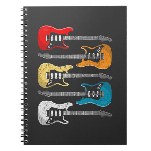 Vintage Guitar Player Gift for Guitarists Notebook