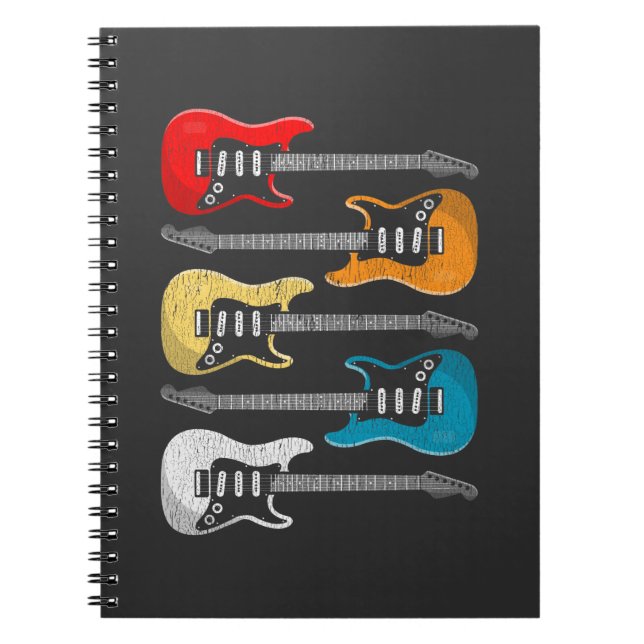 Vintage Guitar Player Gift for Guitarists Notebook (Front)