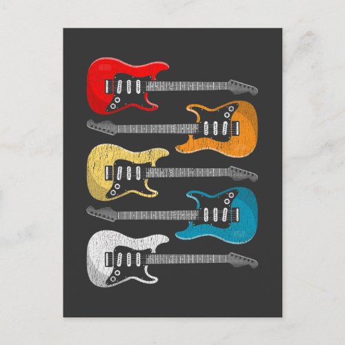 Vintage Guitar Player Gift for Guitarists Postcard