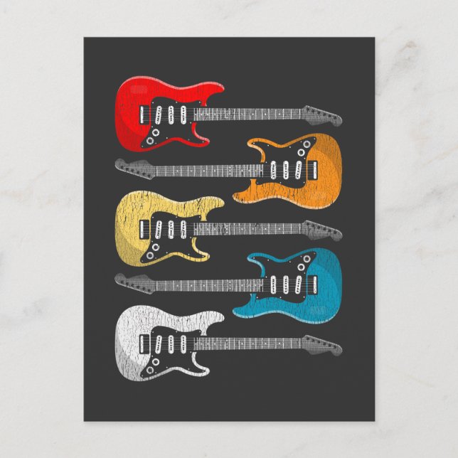 Vintage Guitar Player Gift for Guitarists Postcard (Front)