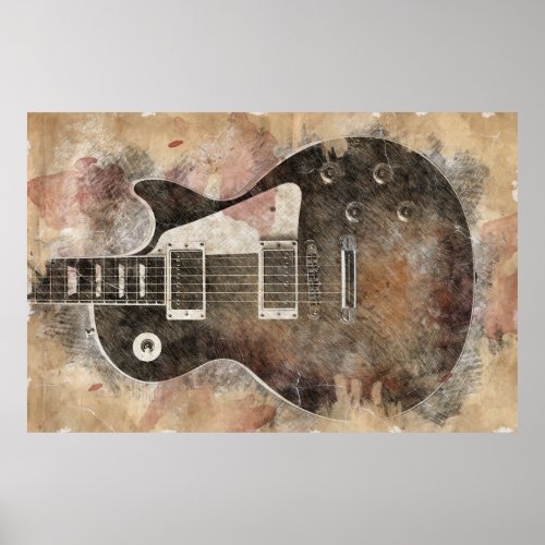 Vintage guitar poster