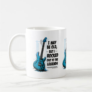 Vintage Guitar Retro Rock Legend Nostalgic Music Coffee Mug