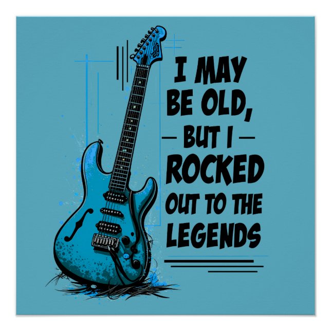 Vintage Guitar Retro Rock Legend Nostalgic Music Poster (Front)