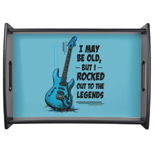 Vintage Guitar Retro Rock Legend Nostalgic Music Serving Tray