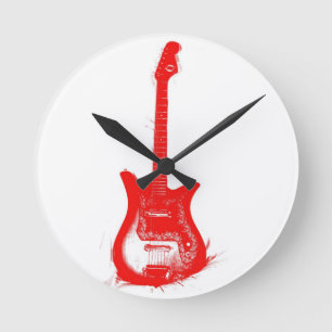 Vintage Guitar Wall Clock