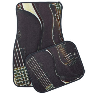 Vintage guitarist birthday gift car floor mat