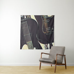 Vintage guitarist birthday gift tapestry