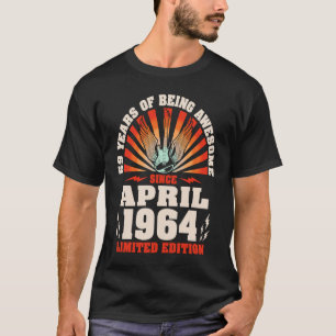 Vintage Guitarist Guitar Born April 1964 59th Bir T-Shirt
