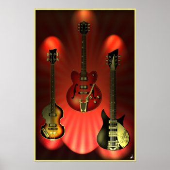 Vintage Guitars Poster by oldrockerdude at Zazzle