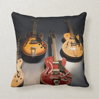 Vintage Guitars Throw Pillow