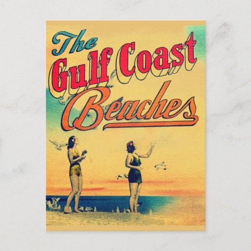 Vintage Gulf Coast Florida Beaches Post Card