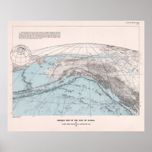 Vintage Gulf of Alaska Geological Map 1980  Poster