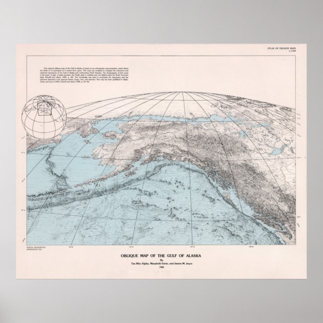 Vintage Gulf of Alaska Geological Map (1980)  Poster (Front)
